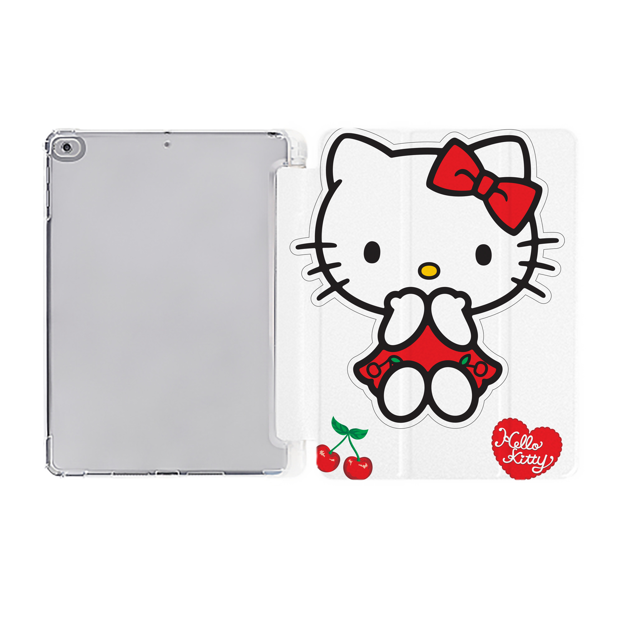 （画像用） Hello Kitty ハローキティ IPad ケース ペン収納付き 三つ折りスタンド PUレザー×シリコン 対応機種9.5/10.5/10.9インチ